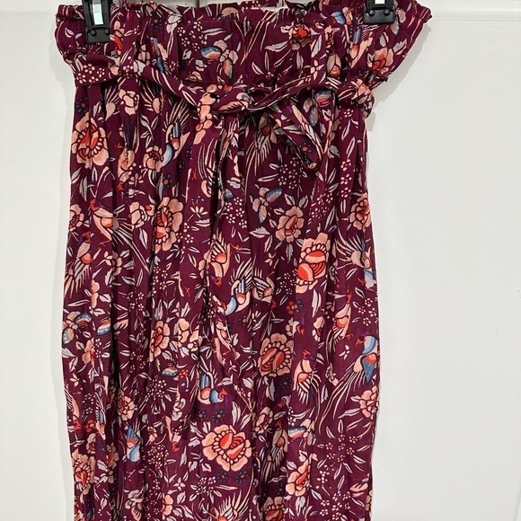 FREE PEOPLE Moonlight Garden Wide Leg Printed Tie Waist Pants Size M - Picture 4 of 7